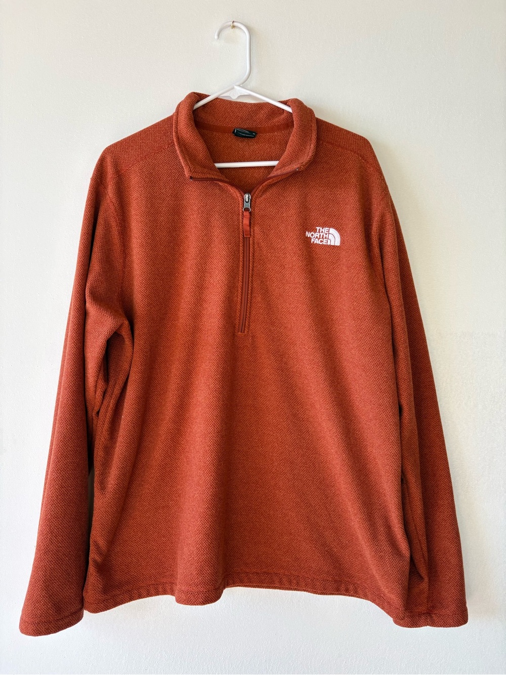 The North Face Men’s Zip-Up Fleece Pullover - Rust Orange